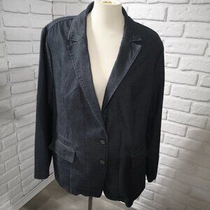 Lane Bryant Ladies Black Denim Size 24 Loose Fit Blazer